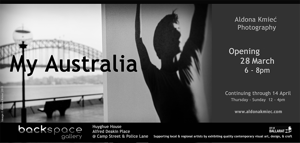 Backspace Gallery Ballarat My Australia Photography exhibition Invitation Aldona Kmiec Professional Photography
