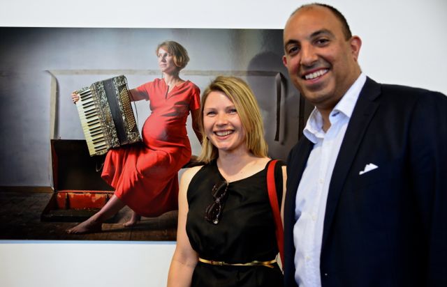 Aldona Kmiec winning artwork with Ballarat surgeon Mark Guirguis