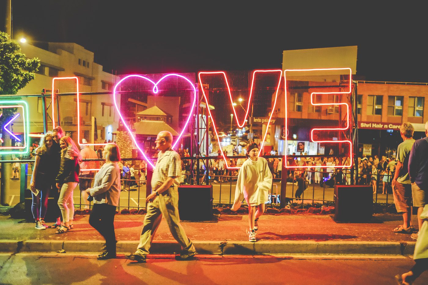 White Night Ballarat neon love Carla O'Brien artist