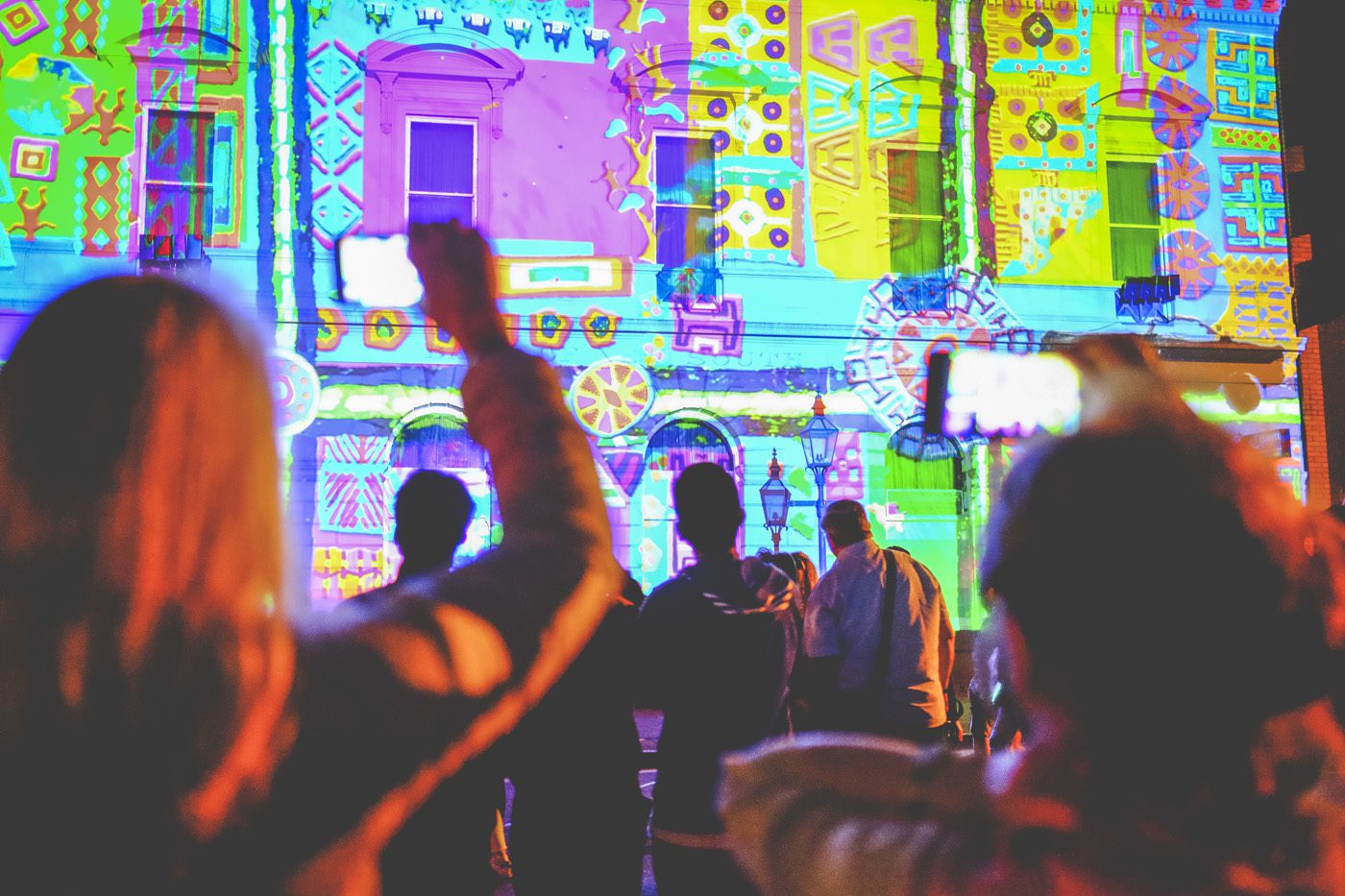 White Night Ballarat building facade light installation