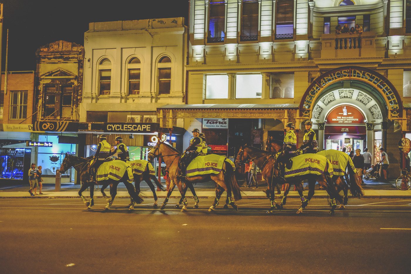 White Night Ballarat horse police presence