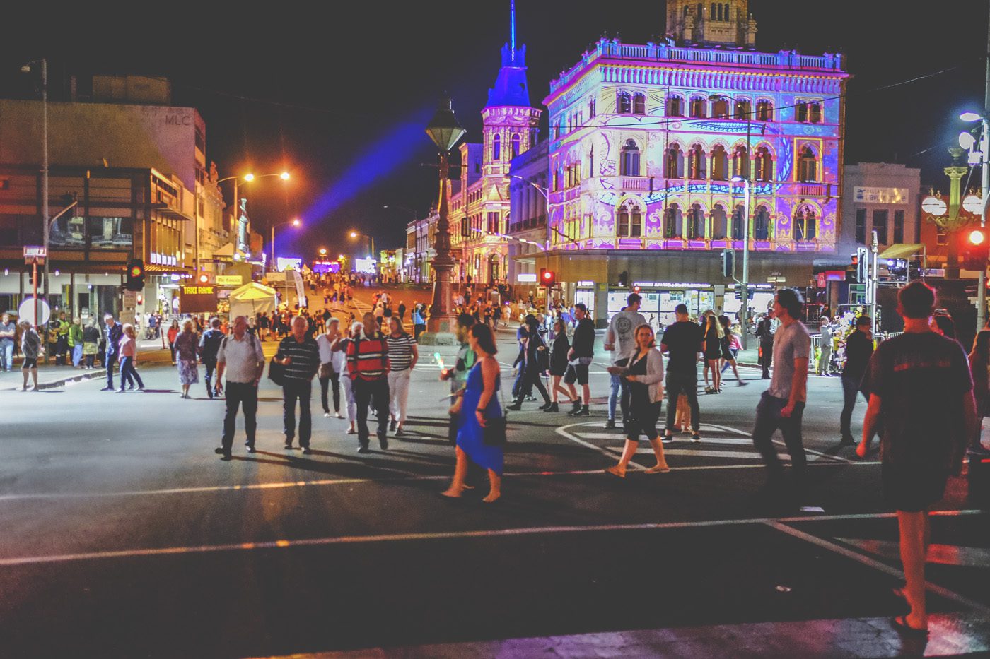 White Night Ballarat building facade light installation